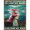 Ocean Iron Poster,Girl Lose My Mind in The Ocean and Find Soul,Wall