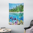 thumbnail image 1 of Ocean Island Decor Wall Hanging Tapestry, Sandy Seacoast and the Underwater Aquatic World in Maldives Travel Diving Paradise Photo, Bedroom Living Room Dorm Accessories, 40 X 60 Inches, by Ambesonne, 1 of 5