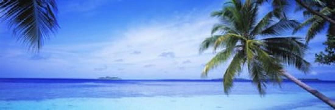 Ocean Island Water Palm Trees Maldives Canvas Art - Panoramic Images (18 x 6)
