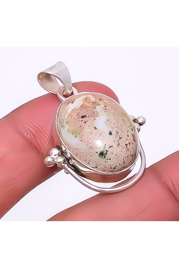 Ocean Jasper - Madagascar 925 Sterling Silver Jewelry Pendant 1.37" A350, Christmas Gift, Gemstone Silver Jewelry, Jasper Pendant, New Year Sale