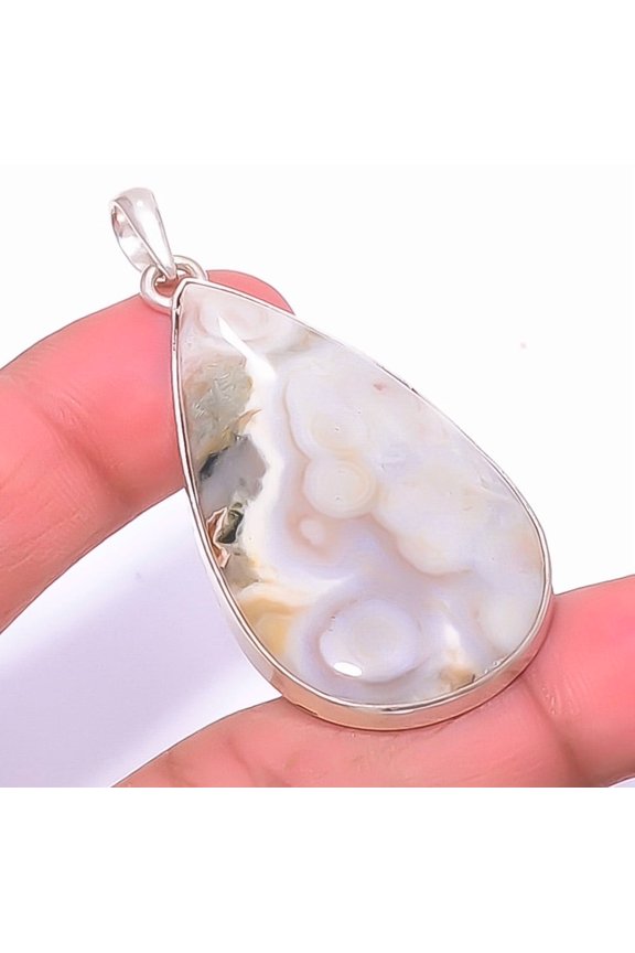 Ocean Jasper - Madagascar 925 Sterling Silver Pendant 2.26" P1426-73, Jasper Pendant, Christmas Gift, New Year Sale, Gemstone Silver Jewelry