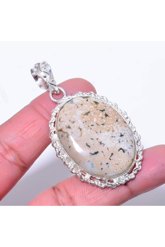 Ocean Jasper - Madagascar Designer Handmade 925 Sterling Silver Pendant 2.34" P8