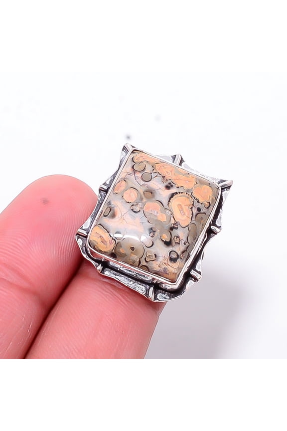 Ocean Jasper - Madagascar Designer Handmade 925 Sterling Silver Ring S.6.5 R32