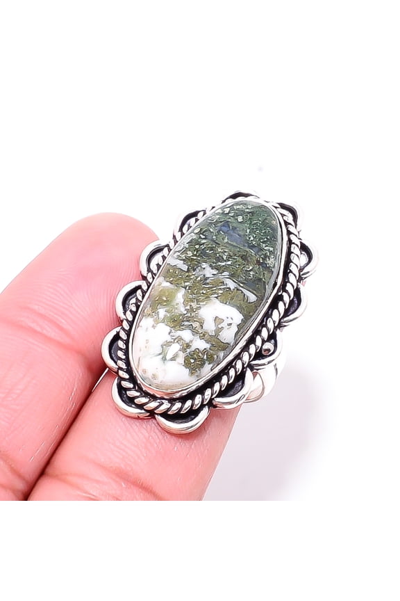 Ocean Jasper - Madagascar Designer Handmade 925 Sterling Silver Ring S.8 R8