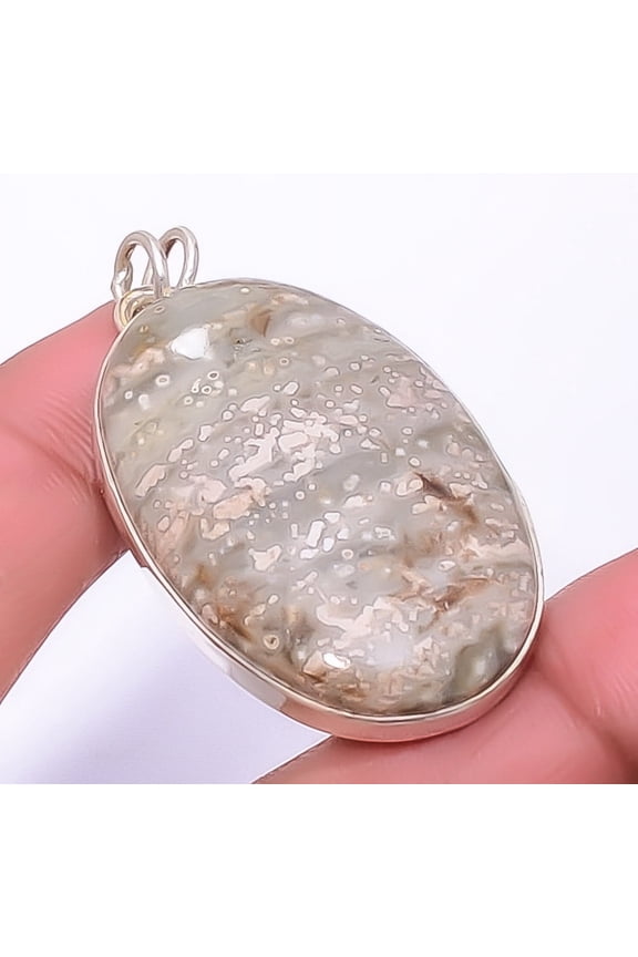 Ocean Jasper - Madagascar Gemstone 925 Sterling Silver Pendant 1.95" A337, Christmas Gift, Gemstone Silver Jewelry, Jasper Pendant, New Year Sale
