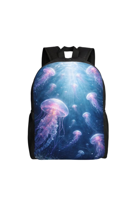 Ocean Jellyfish Glow Backpack Large Capacity Laptop Bag for Men and Women