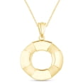 thumbnail image 1 of AFFY Ocean Journey Lifebuoy Life Ring Lifesaver Nautical Charm Pendant Necklace In 14K Yellow Gold Plated 925 Sterling Silver 18" Chain, 1 of 1