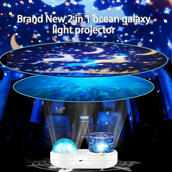 Ocean Kids Night Light Projector with 360 Rotating Jellyfish Lamp, Projection Themes & USB Power