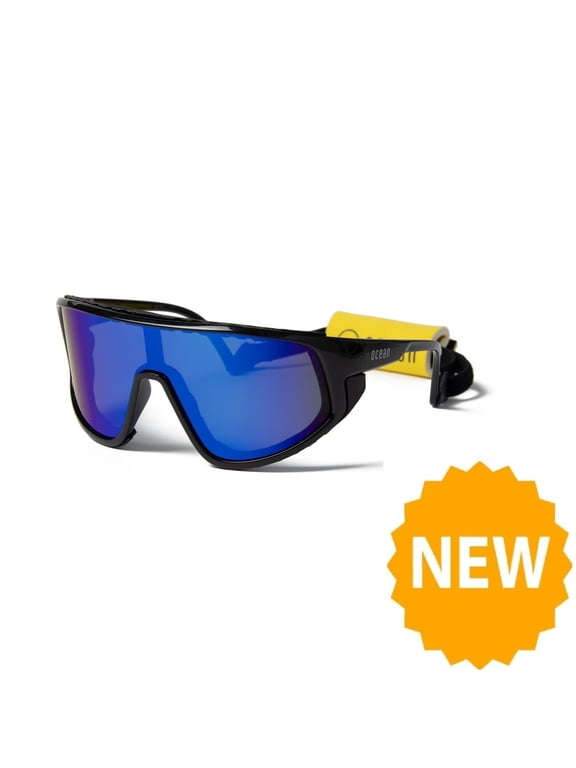 Killy Water Polarized Kiteboarding And Water Sports Sunglasses (frame Shiny Black, Lens Blue)