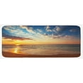 thumbnail image 1 of Ocean Kitchen Mat, Cloudscape over the Sea Honeymoon Travel Destination Sunrise Panoramic Shot, Plush Decorative Kitchen Mat with Non Slip Backing, 47" X 19", Blue Yellow Brown, by Ambesonne, 1 of 1