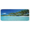thumbnail image 1 of Ocean Kitchen Mat, Relaxing Beach Resort Spa Palm Trees and Sea Exotic Caribbean Coastline, Plush Decorative Kitchen Mat with Non Slip Backing, 47" X 19", Turquoise Blue Green, by Ambesonne, 1 of 1