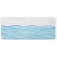 thumbnail image 1 of Ocean Kitchen Mat, Sea Waves Illustration Features Liquid Ocean Motion Water Image, Plush Decorative Kitchen Mat with Non Slip Backing, 47" X 19", Pale Blue White, by Ambesonne, 1 of 1