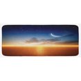 thumbnail image 1 of Ocean Kitchen Mat, Sunset Sky with Moon and Stars Horizon Scenery Fantasy View Art Print, Plush Decorative Kitchen Mat with Non Slip Backing, 47" X 19", Navy Yellow Orange, by Ambesonne, 1 of 1