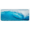 thumbnail image 1 of Ocean Kitchen Mat, Wavy Ocean Adventurous Surfing Extreme Water Sports Summer Holiday Destination Print, Plush Decorative Kitchen Mat with Non Slip Backing, 47" X 19", Aqua White, by Ambesonne, 1 of 1