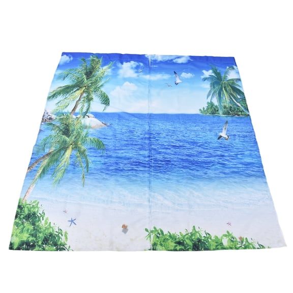Ocean Landscape 3D Digital Printed Blackout Window Curtains Decorative Polyester Draperies for Bedroom Living Room Home Decor, 2 Panel 66.9 x 78.7 in / 170 x 200 cm