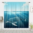 thumbnail image 1 of Ocean Landscape Art Curtains, Blue Underwater World Dolphin Window Treatments Panel Pair Blackout Curtains, Home Bedroom Dorm Privacy Decor(Rod Pocket), 1 of 5