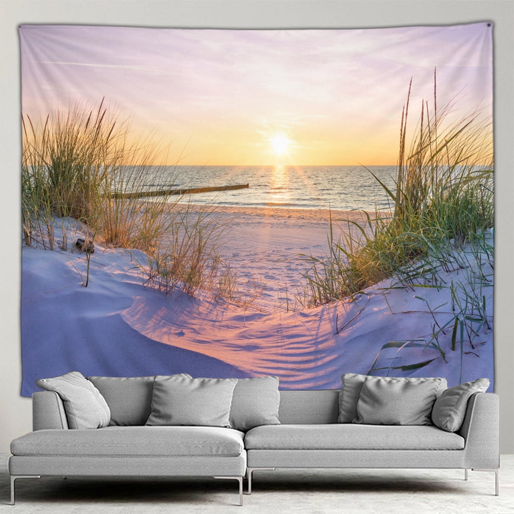 Ocean Landscape Tapestry Sea Beach Palm Tree Living Room Bedroom