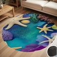 thumbnail image 1 of Ocean Life Abstract Art Round Carpet Living Room Bedroom Home Decoration Coffee Table Mat Lounge Rug Chair Mats, 1 of 5