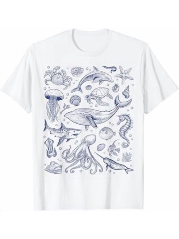 Ocean Life Sea Aesthetic Dolphin Beach 90s Vintage Graphic T-Shirt