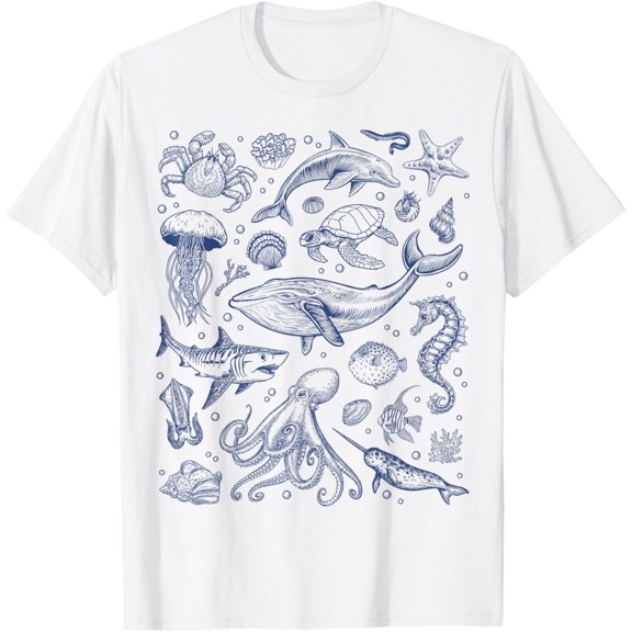 Ocean Life Sea Aesthetic Dolphin Beach 90s Vintage Outdoor Nature Classic T-shirt