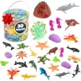 thumbnail image 1 of Ocean Life Sea Animal Action Figures 30pc Pack - Giant Bucket of Marine Animals Toy Playset, 1 of 4