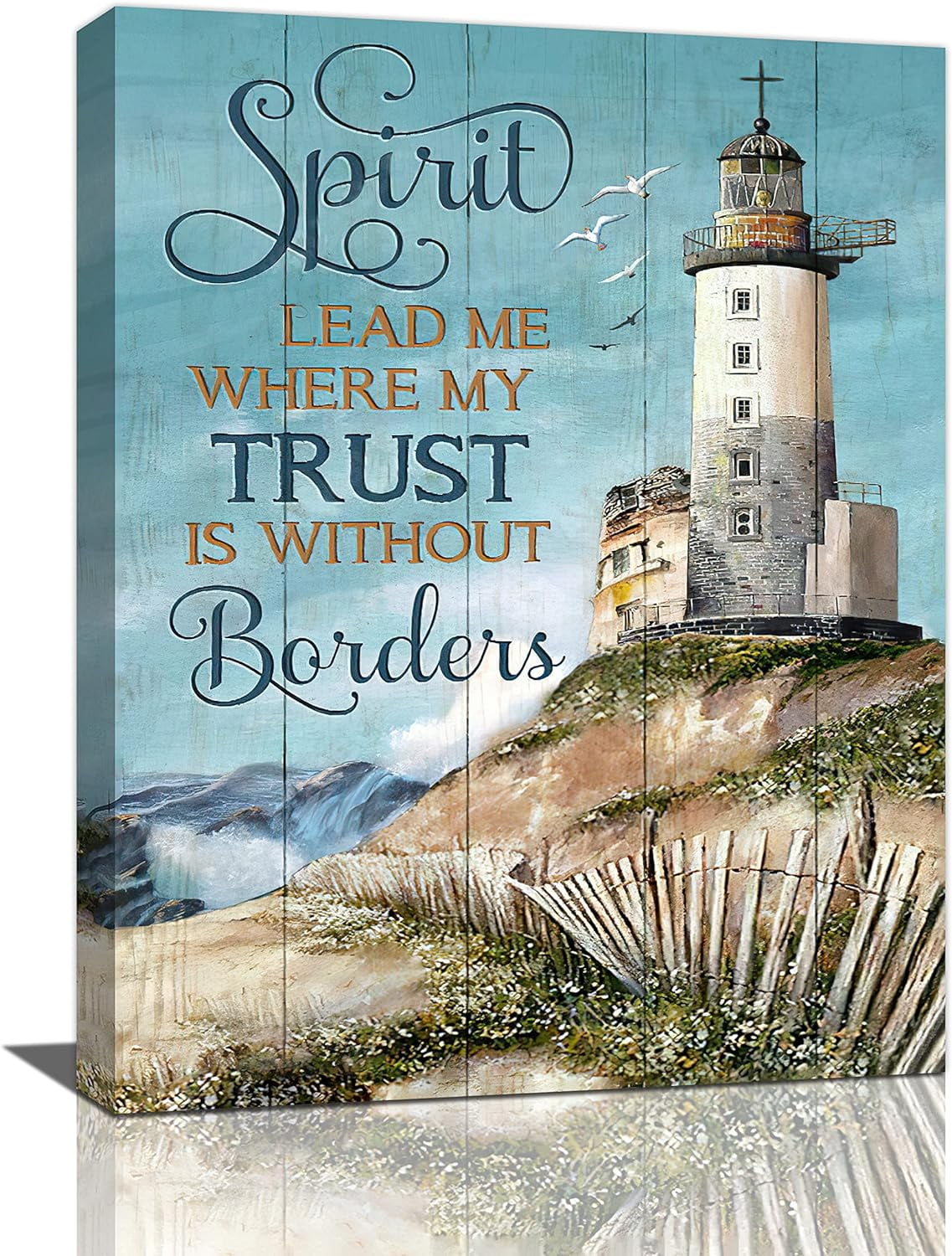Ocean Lighthouse Wall Art Rustic Coastal Nautical Pictures Wall Decor ...
