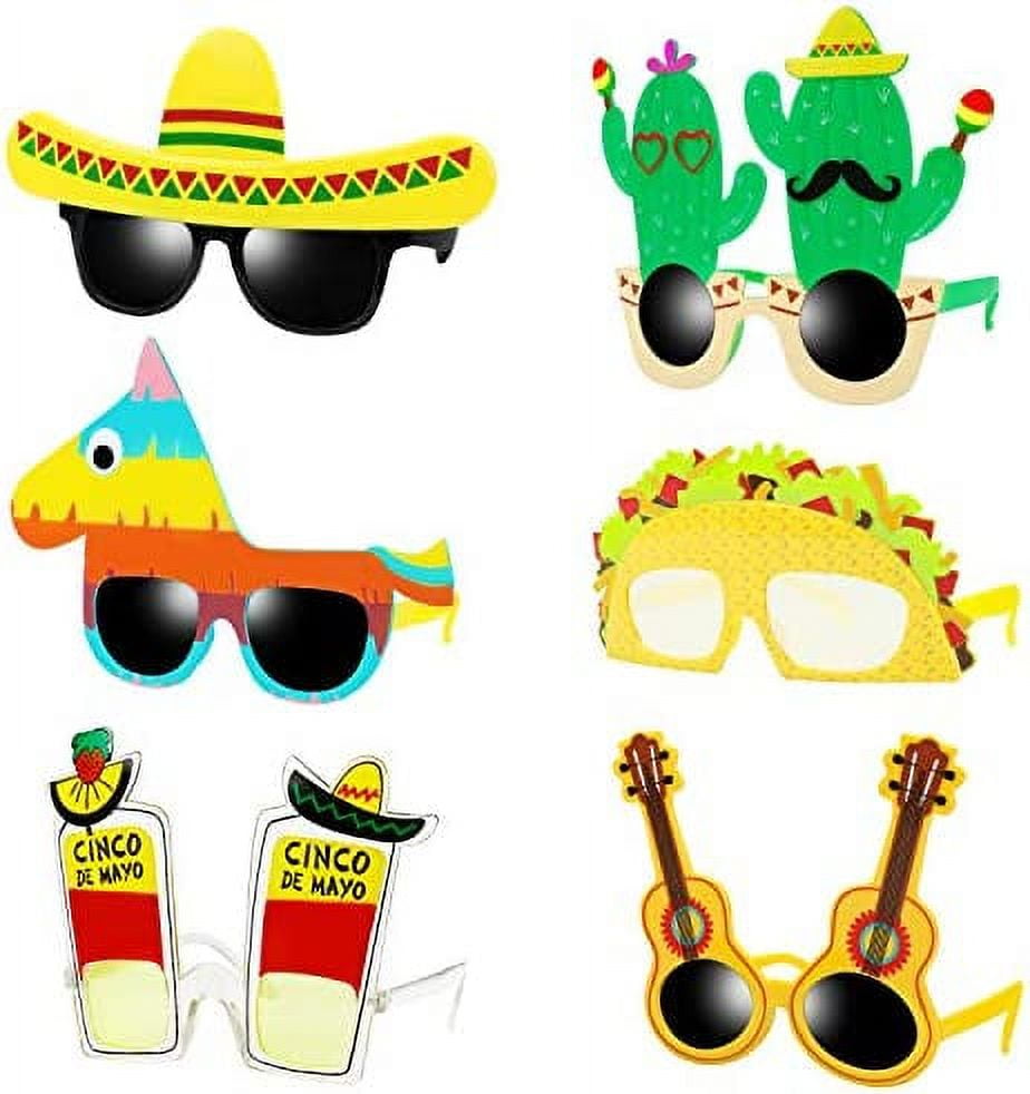 Ocean Line Fiesta Party Supplies Glasses - 6 Pairs Mexican Themed ...