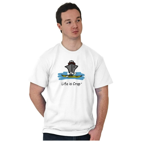 Ocean Liner Kayak Funny Adventure Plus Size Crewneck Graphic Tee Shirt Brisco Brands 2X