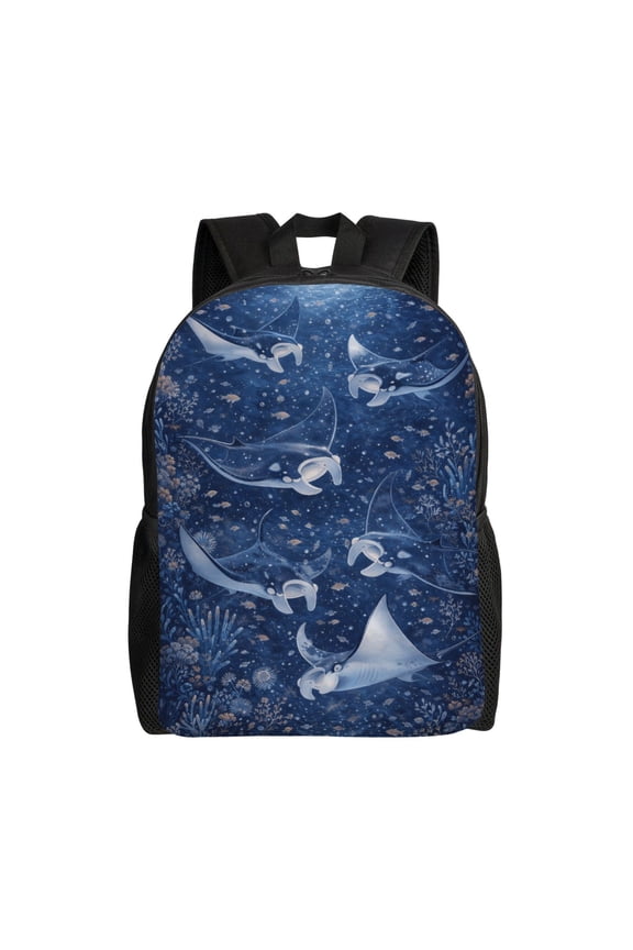Ocean Manta Rays Backpack Large Capacity Laptop Bag for Men and Women