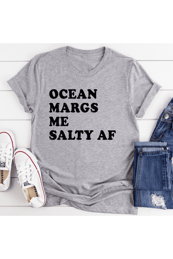 Ocean Margs Me Salty AF Tee Heather Mint S Peachy Sunday T-Shirt