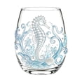 thumbnail image 1 of Ocean Marine Animal Printed Egg Shaped Stemless Glass Tumbler, Sea Creature Pattern Clear Drinking Cup, Coastal Nautical Glassware For Water Juice Wine Home Bar Decor, 1 of 8
