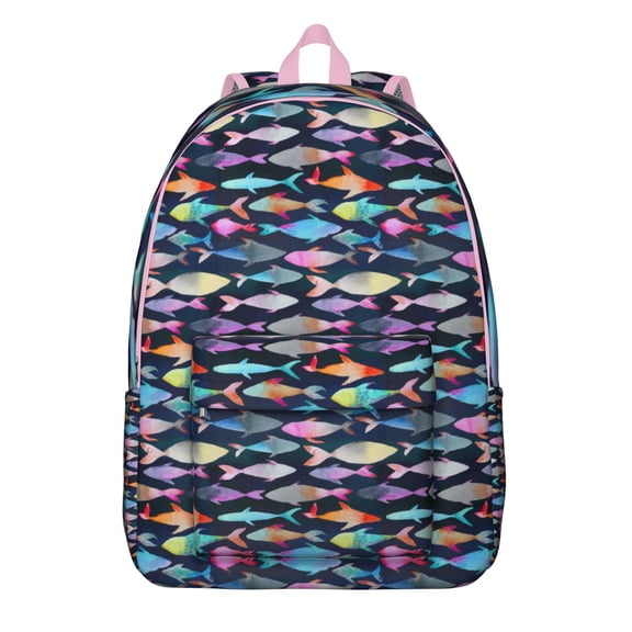Ocean Marine Beach Creatures Travel Backpack Lightweight Travel Backpack with Nautical Fish Coral and Tropical Seaside Design Comfortable Carrying Large Capacity Anti-theft Multifunctional Features fo