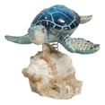 thumbnail image 1 of Ocean Marine Blue Sea Turtle Swimming Over Conch Shell Spring Bobble Figurine, 1 of 9
