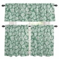 thumbnail image 1 of Ocean Marine Life Kitchen Curtains Valances and Tiers Set of 3 Retro Green Shell Conch Line Tier Curtains and Valance with Rod Pocket for Small Windows, 27.5"x36", 1 of 9
