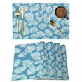 thumbnail image 1 of Ocean Marine Life Placemats Set&nbsp;of&nbsp;6 Retro Blue Shell Conch Line Heat Insulation Washable Place Mats, Non-Slip Table Mats for Dining Table Party Kitchen Decor,13x19 Inch, 1 of 9