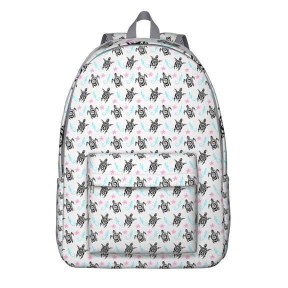Ocean Marine Life Sea Turtle Pattern Travel Backpack – Lightweight Canvas Bookbag with Tropical Nautical Print, Comfortable Carrying, and Anti-theft Features for School, Travel, and Daily Use