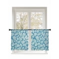thumbnail image 1 of Ocean Marine Life Sheer Curtains 2 Panels Set Retro Blue Shell Conch Line Lihgt Filtering Rod Pocket Voile Drape, Semi Sheer Window Curtains for Bedroom Living Room, 52"x54", 1 of 5