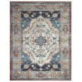 thumbnail image 1 of Ocean Medallion Navy 6 ft. x 9 ft. Machine Washable Traditional Indoor Area Rug, 1 of 5