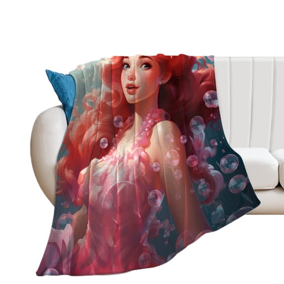 Ocean Mermaid Coral Blanket Lightweight Cozy Couch Bed Super Soft And Microfiber Throws Blankets for All Seasons