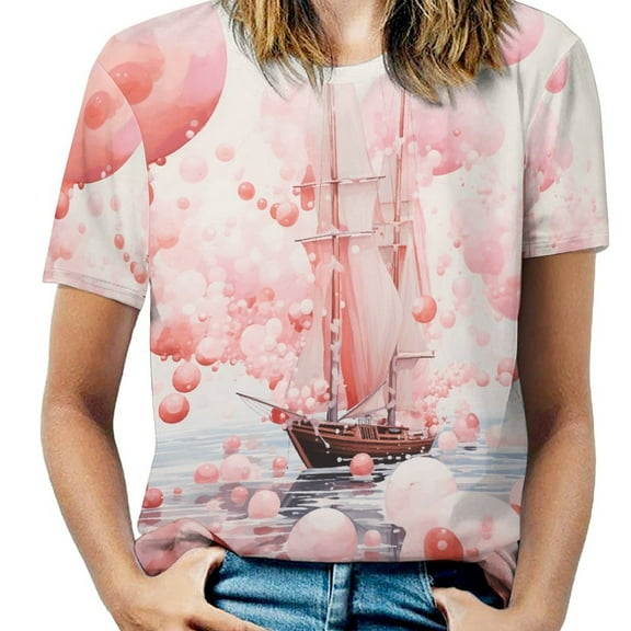 Ocean Mermaid Coral T Shirts Basic T-Shirt Short Sleeve Ladies Tee Shirt Summer Graphic Clothing