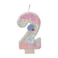 thumbnail image 1 of Ocean Mermaid Theme Cake Candles Numbers 2, Purple Gradient Cake Topper with Sequins for Girls Birthday Party, Version A, 1 of 5