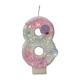 thumbnail image 1 of Ocean Mermaid Theme Cake Candles Numbers 8, Purple Gradient Cake Topper with Sequins for Girls Birthday Party, Version A, 1 of 5