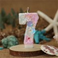 thumbnail image 1 of Ocean Mermaid Theme Cake Candles with Numbers 7, Purple Cake Topper with Sequins for Girls Birthday Party Cake Decoration Supplies, Version H, 1 of 5