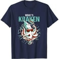thumbnail image 1 of Ocean Monster Meme Diver Surfer Beach Lover What's Kraken Softstyle Unisex T-Shirt,Navy Color,Size L, 1 of 5