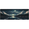 thumbnail image 1 of Ocean Moon Mouse Pad Gaming Large Cloud Mousepad Non-Slip Rubber Base Desk Mat with Stitched Edges Waterproof Desktop Protector Decor Desk Pad for Work Game Office (31.5x11.8 in), 1 of 6