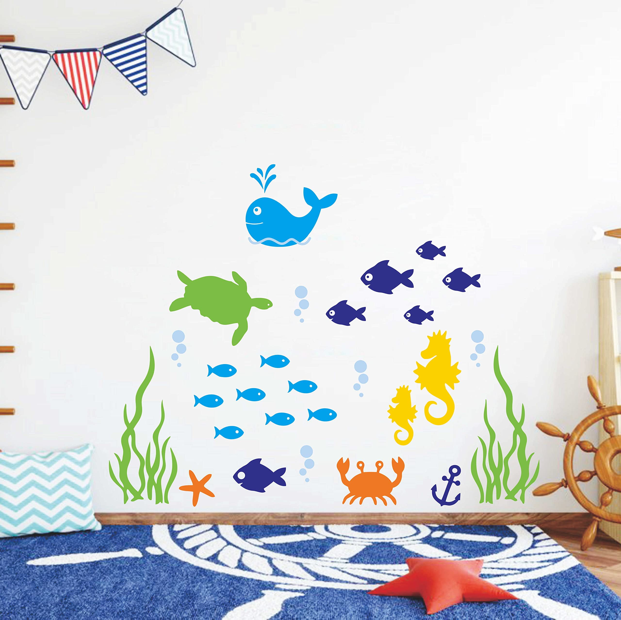 Ocean Nursery Wall Decals,Sea Wall Art,Ocean Baby Nursery,Creatures