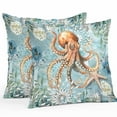 thumbnail image 1 of Ocean Octopus Outdoor Pillow Covers Pack of 2 Retro Blue Nautical Starfish Sealife Waterproof Throw Pillow Covers Decorative Cushion Cases for Patio Garden Tent Balcony Couch 20x20 inch, 1 of 8
