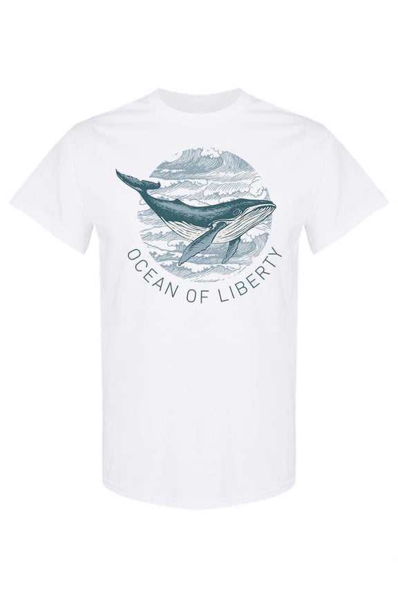 Ocean Of Liberty Big Whale T-Shirt Men -Image by Shutterstock, Male Small
