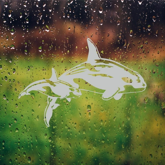 Ocean Orca Etched Glass Decals Vinyl Shower Door Window