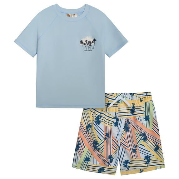 Ocean Pacific Boy's Rash Guard and Swim Trunks Set, Sizes 4 - 12